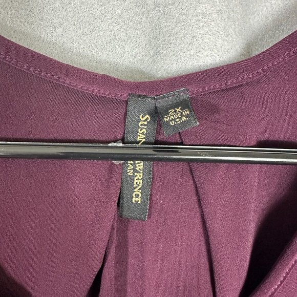 Susan Lawrence Womens Blouse Purple Pullover Sleeveless Plus Size 2X - Picture 3 of 11